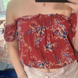 American Eagle Floral Off the Shoulder Top